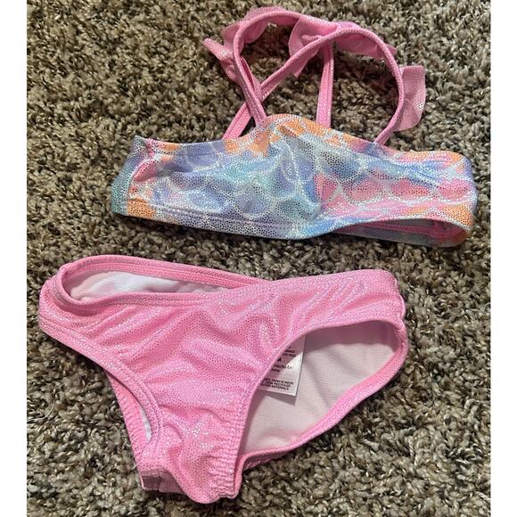 Wonder Nation Girls' Mermaid Patten Pink Bikini 12 Months - Picture 1 of 3